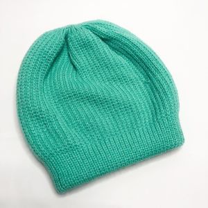Free People Turquoise Super Slouch Knit Beanie